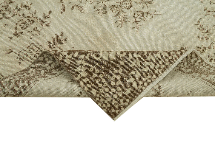 6x10 Beige Turkish Vintage Area Rug - 41632