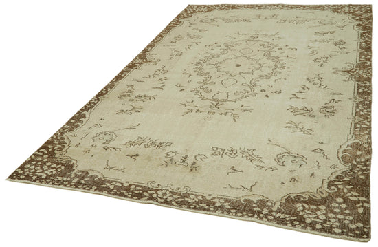 6x10 Beige Turkish Vintage Area Rug - 41639