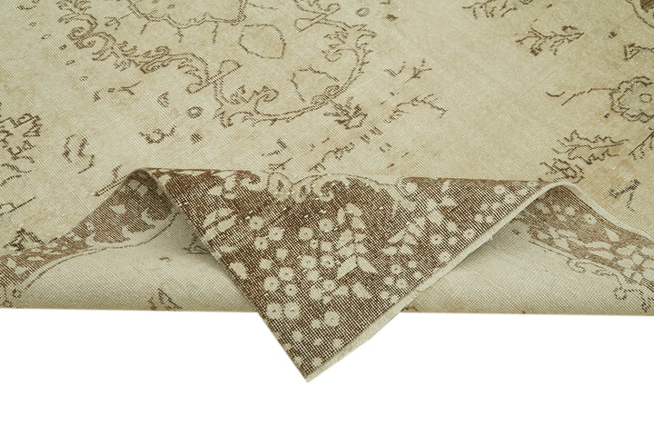 6x10 Beige Turkish Vintage Area Rug - 41639