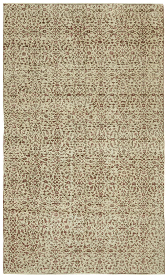 6x9 Beige Turkish Vintage Area Rug - 41641