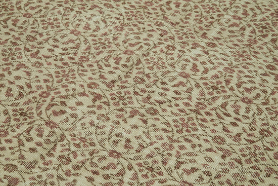 6x9 Beige Turkish Vintage Area Rug - 41641