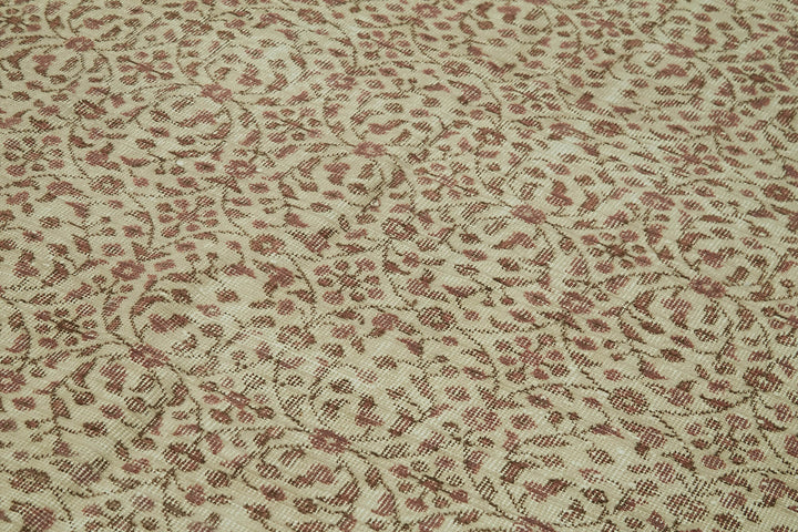6x9 Beige Turkish Vintage Area Rug - 41641