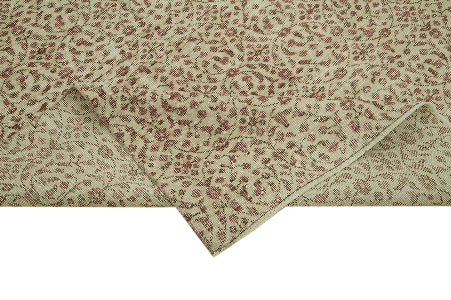 6x9 Beige Turkish Vintage Area Rug - 41641