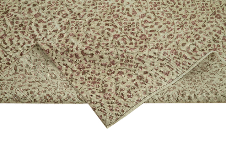 6x9 Beige Turkish Vintage Area Rug - 41641