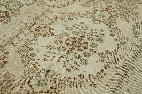 5x9 Beige Turkish Vintage Area Rug - 41643