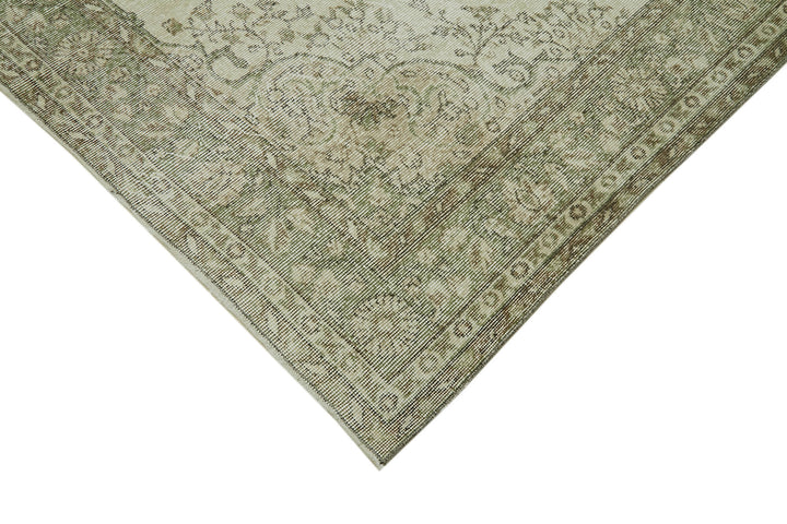 6x9 Beige Turkish Vintage Area Rug - 41644