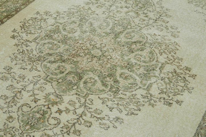 6x9 Beige Turkish Vintage Area Rug - 41644