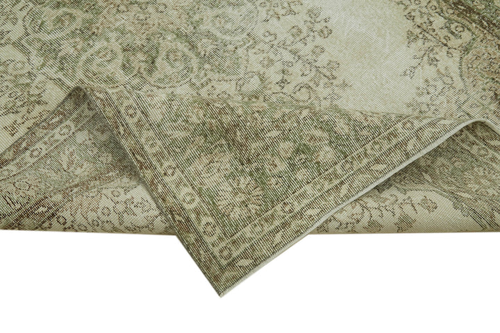 6x9 Beige Turkish Vintage Area Rug - 41644