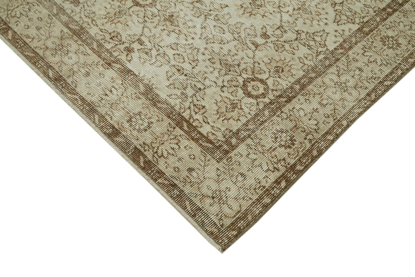 5x9 Beige Turkish Vintage Area Rug - 41646