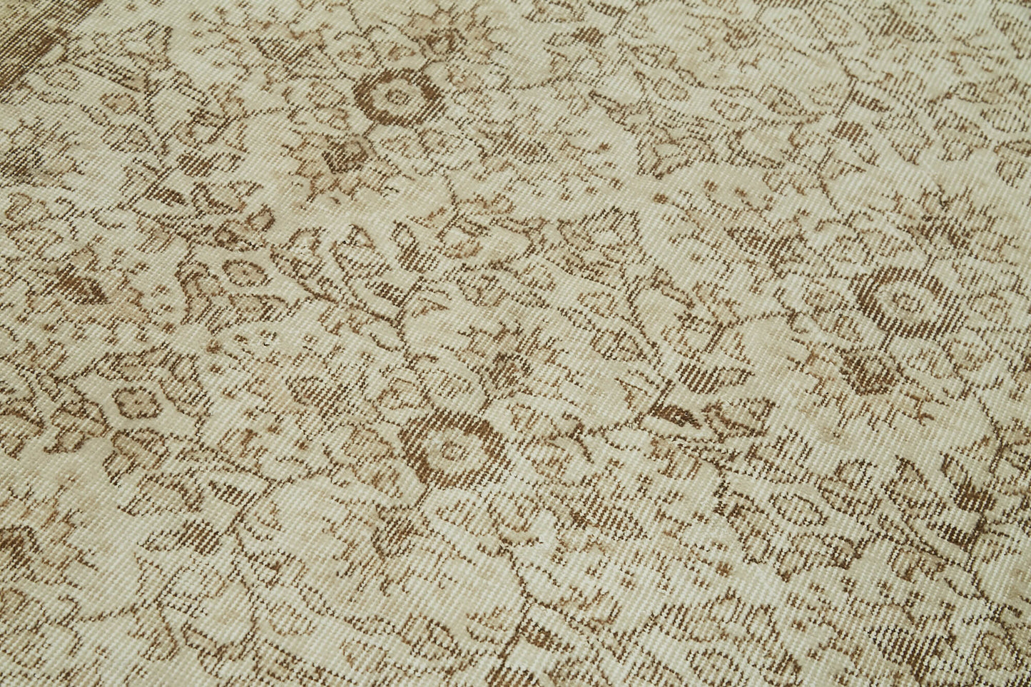 5x9 Beige Turkish Vintage Area Rug - 41646
