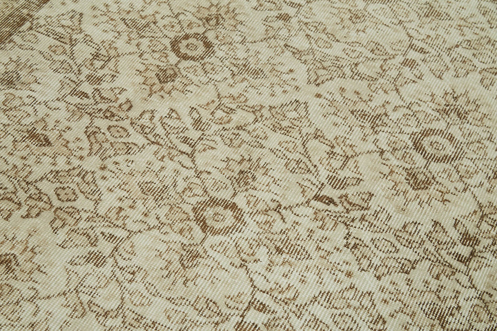 5x9 Beige Turkish Vintage Area Rug - 41646