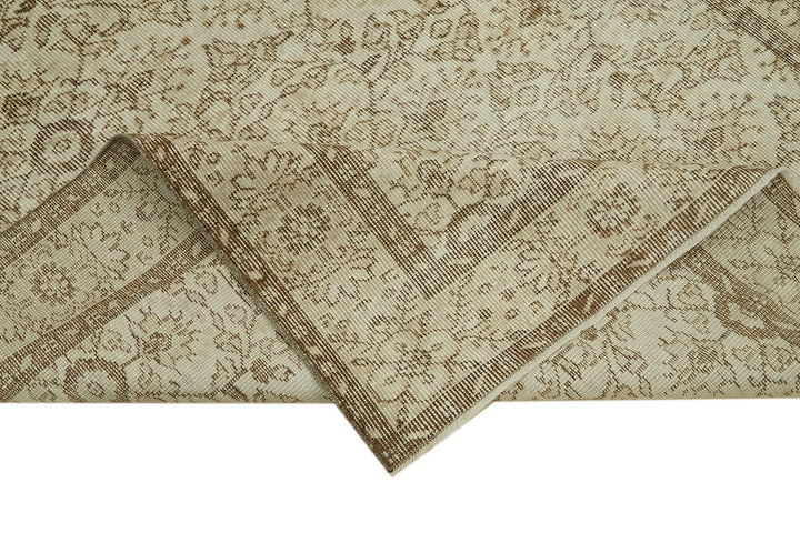 5x9 Beige Turkish Vintage Area Rug - 41646
