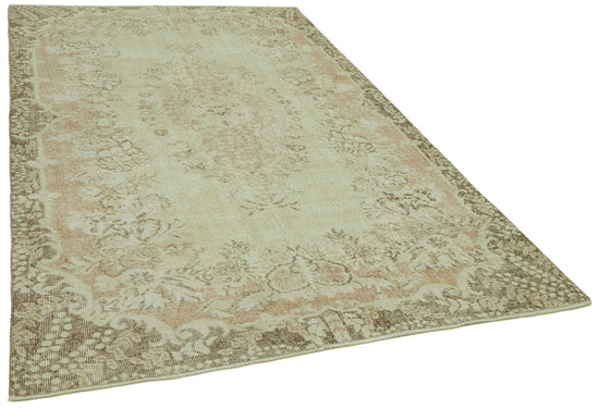 6x9 Beige Turkish Vintage Area Rug - 41648