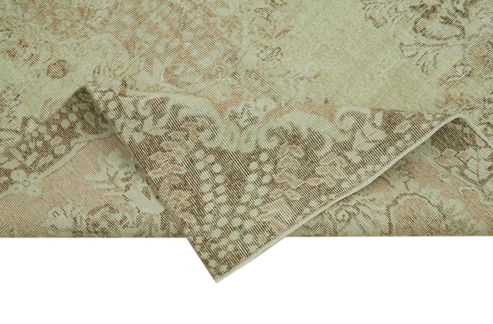 6x9 Beige Turkish Vintage Area Rug - 41648