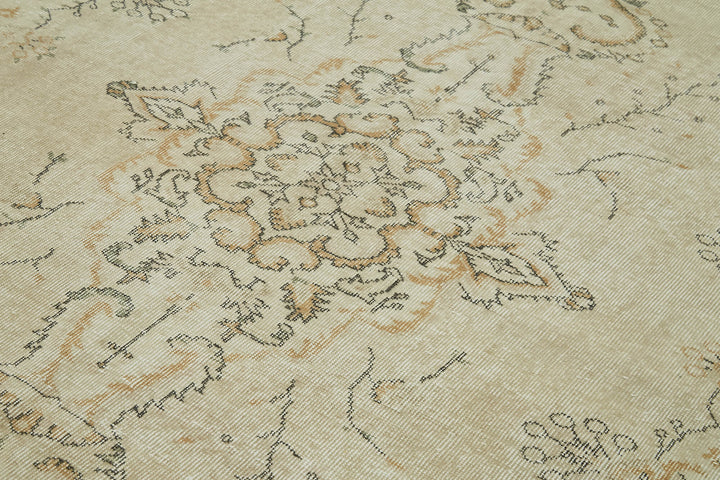 5x8 Beige Turkish Vintage Area Rug - 41649