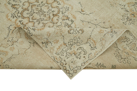 5x8 Beige Turkish Vintage Area Rug - 41649