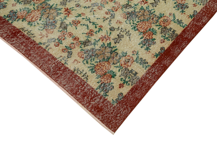 6x10 Beige Turkish Vintage Area Rug - 41656