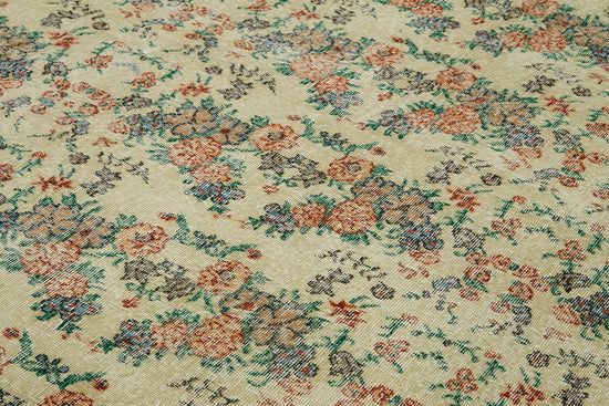 6x10 Beige Turkish Vintage Area Rug - 41656