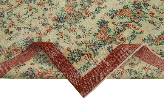 6x10 Beige Turkish Vintage Area Rug - 41656