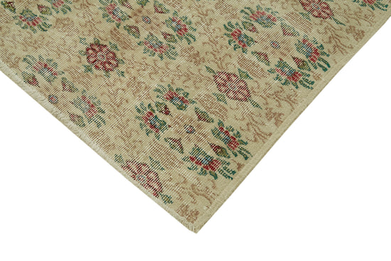 5x8 Beige Turkish Vintage Area Rug - 41659