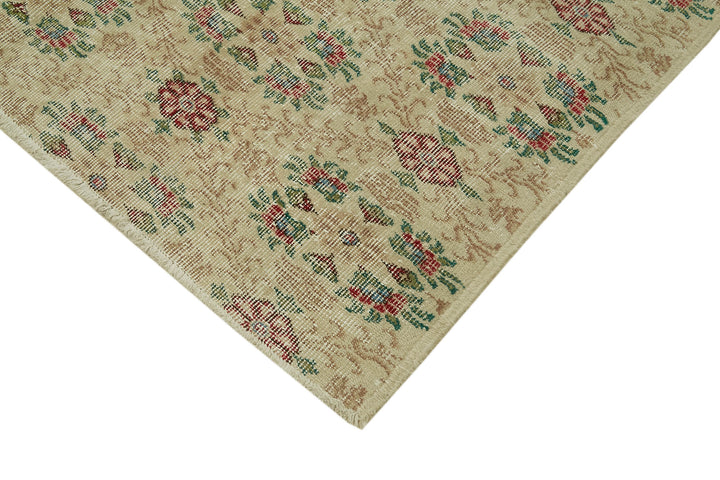 5x8 Beige Turkish Vintage Area Rug - 41659