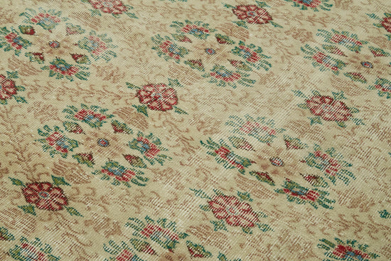 5x8 Beige Turkish Vintage Area Rug - 41659