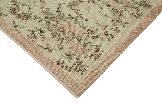 5x8 Beige Turkish Vintage Area Rug - 41663