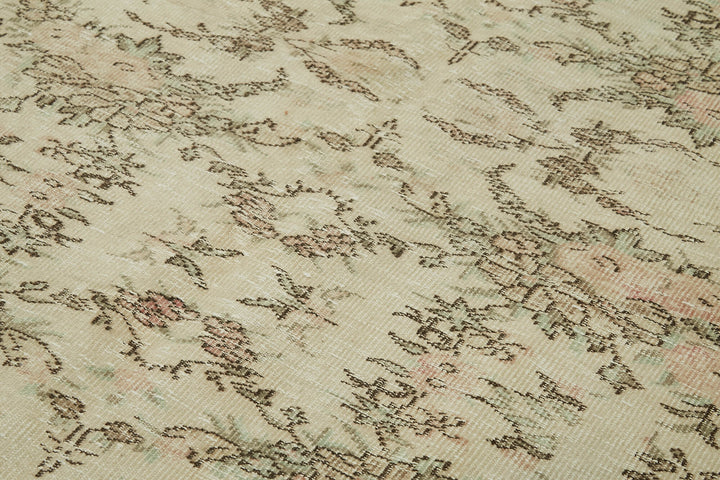 5x8 Beige Turkish Vintage Area Rug - 41663