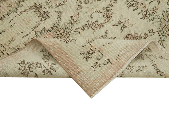 5x8 Beige Turkish Vintage Area Rug - 41663