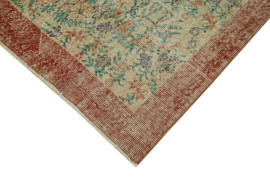 5x9 Beige Turkish Vintage Area Rug - 41666