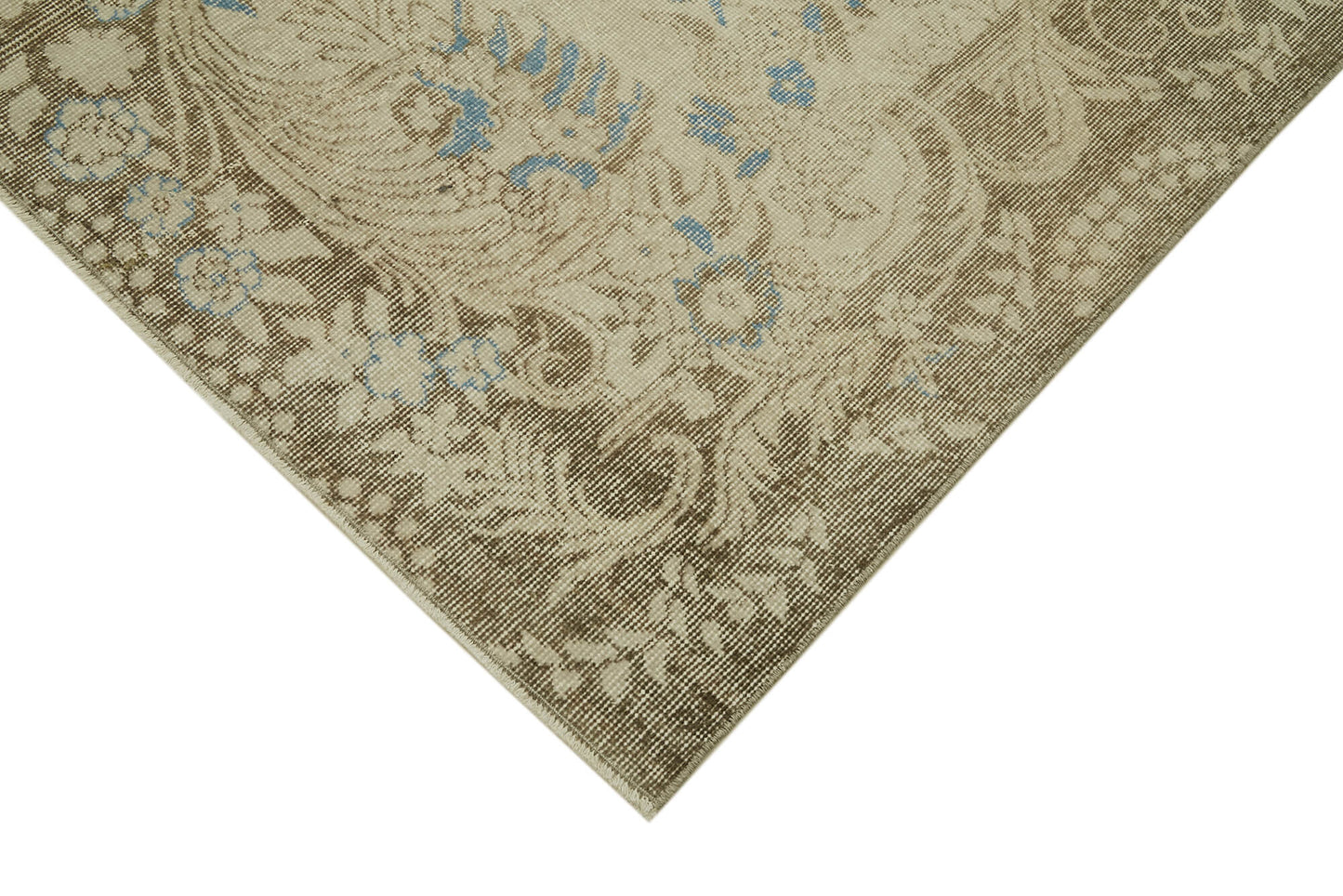 6x9 Beige Turkish Vintage Area Rug - 41669