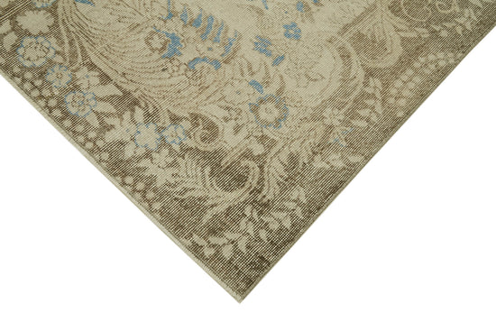 6x9 Beige Turkish Vintage Area Rug - 41669