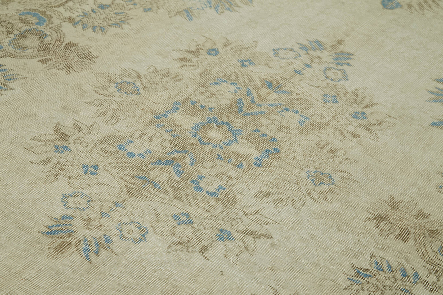 6x9 Beige Turkish Vintage Area Rug - 41669