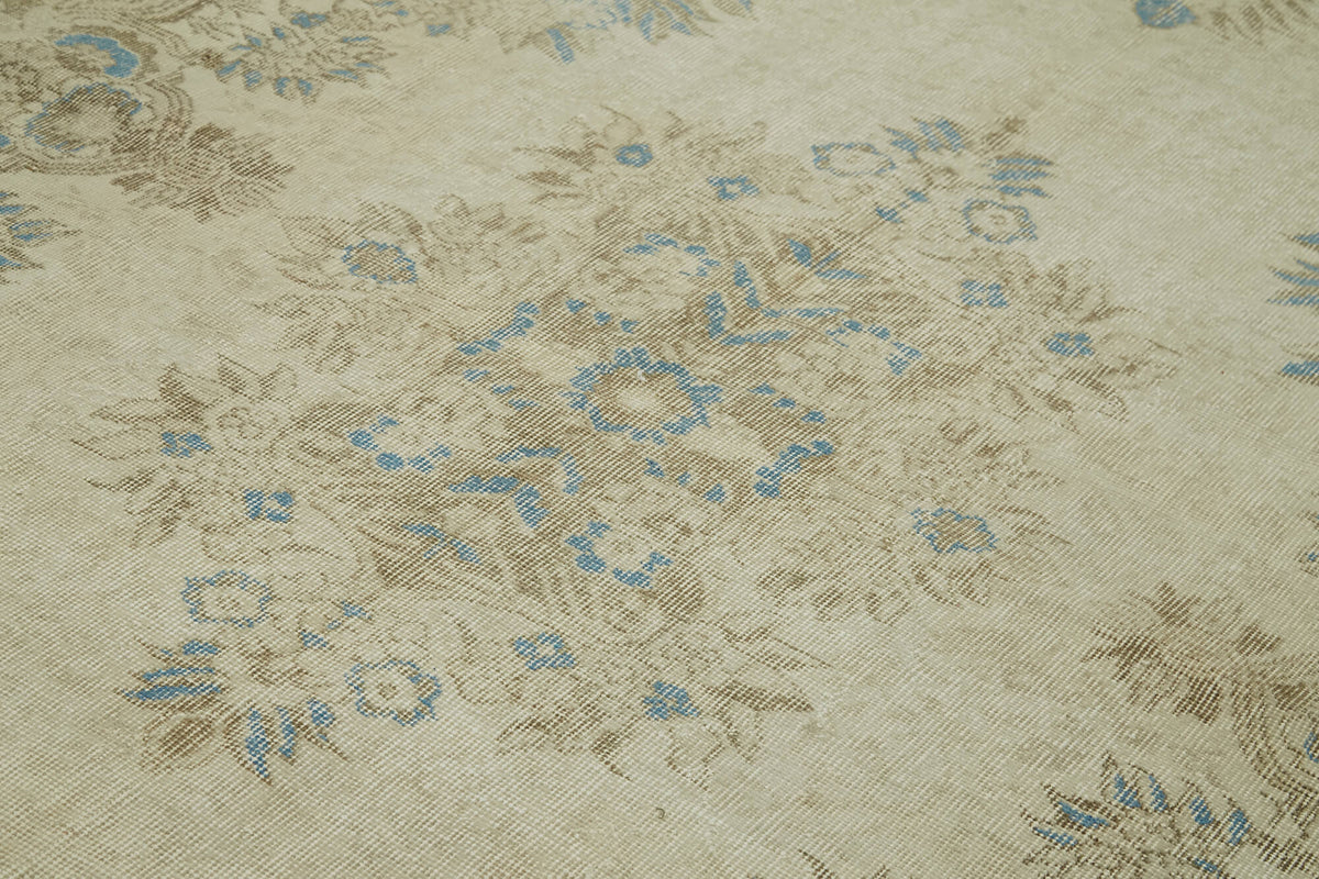 6x9 Beige Turkish Vintage Area Rug - 41669