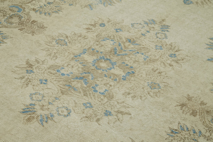 6x9 Beige Turkish Vintage Area Rug - 41669