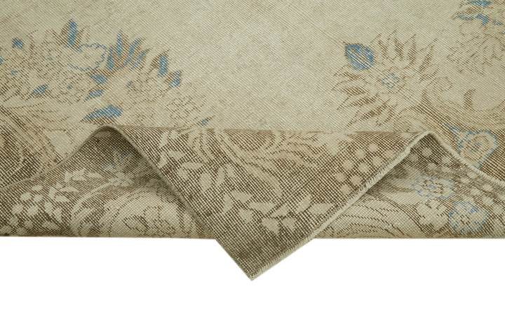 6x9 Beige Turkish Vintage Area Rug - 41669