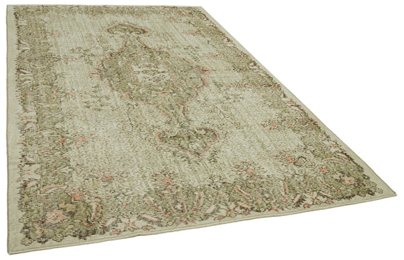 6x10 Beige Turkish Vintage Area Rug - 41676
