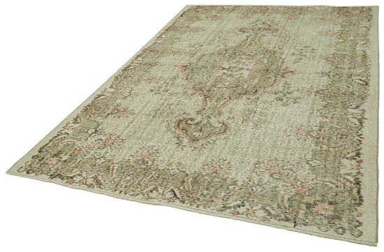 6x10 Beige Turkish Vintage Area Rug - 41676