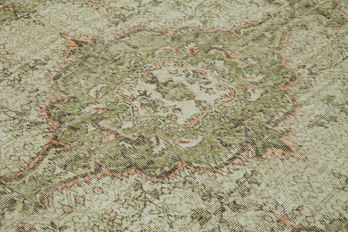 6x10 Beige Turkish Vintage Area Rug - 41676