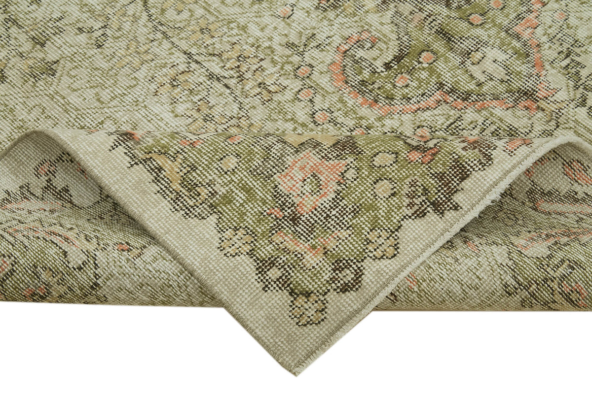 6x10 Beige Turkish Vintage Area Rug - 41676