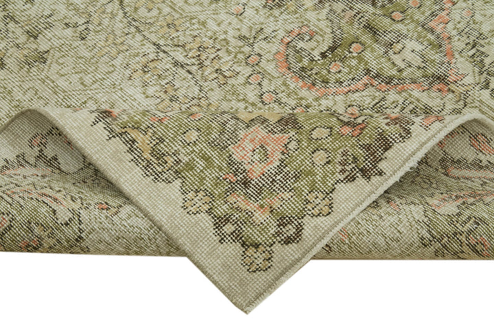6x10 Beige Turkish Vintage Area Rug - 41676