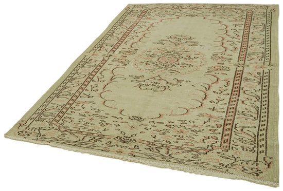 5x7 Beige Turkish Vintage Area Rug - 41682