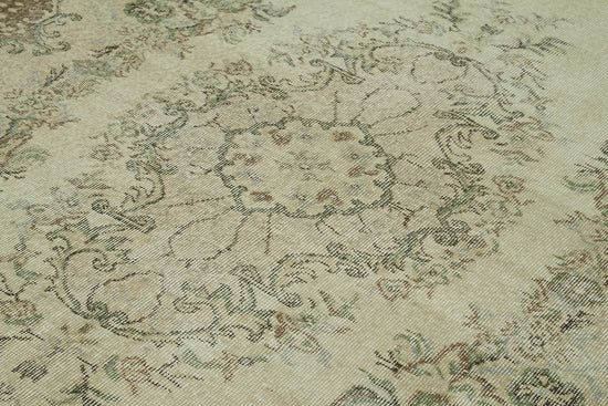 5x9 Beige Turkish Vintage Area Rug - 41688