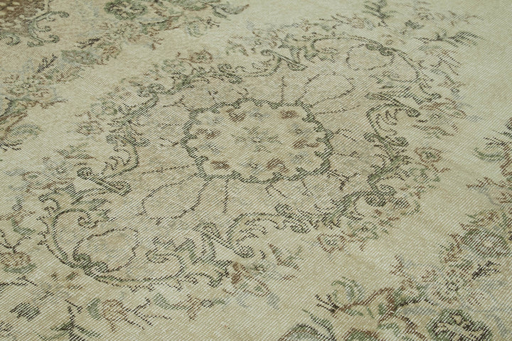 5x9 Beige Turkish Vintage Area Rug - 41688