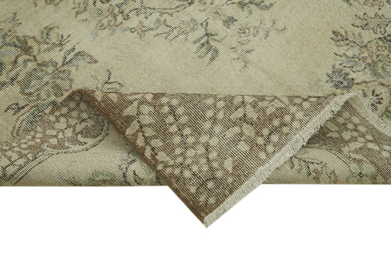 5x9 Beige Turkish Vintage Area Rug - 41688