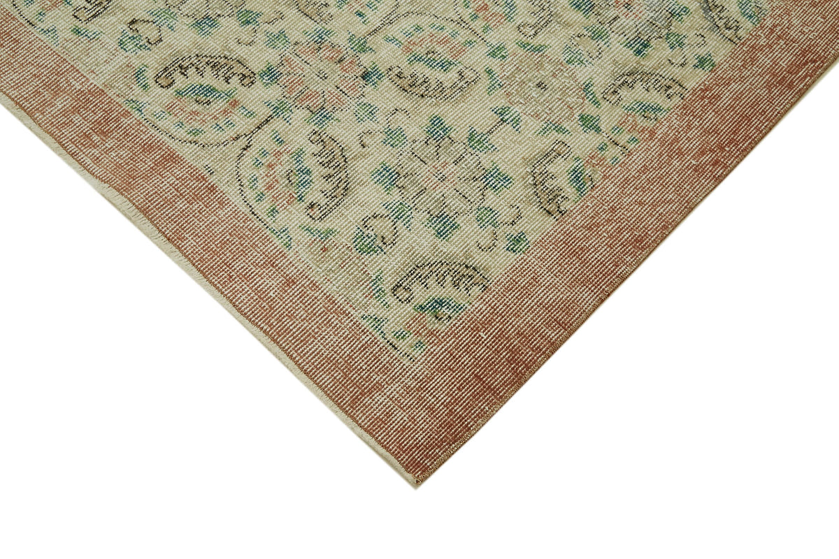 6x10 Beige Turkish Vintage Area Rug - 41695