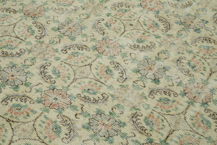 6x10 Beige Turkish Vintage Area Rug - 41695