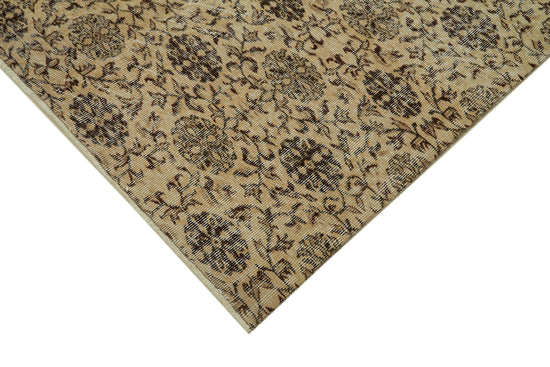 5x9 Beige Turkish Vintage Area Rug - 41696
