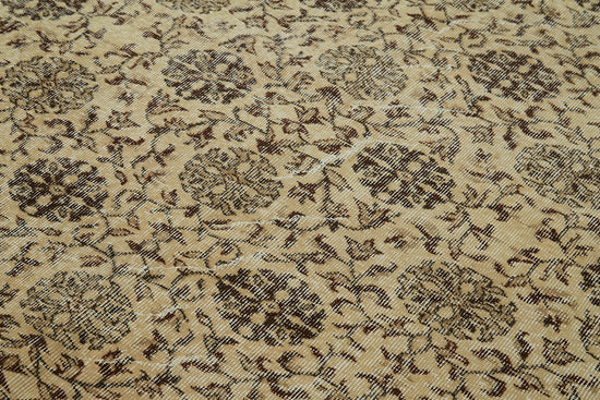 5x9 Beige Turkish Vintage Area Rug - 41696