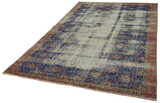 6x9 Beige Turkish Vintage Area Rug - 41699